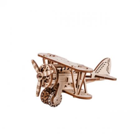 Puzzle mecanic 3D - Puzzle 3D Mecanic, Avion usor, 63 piese