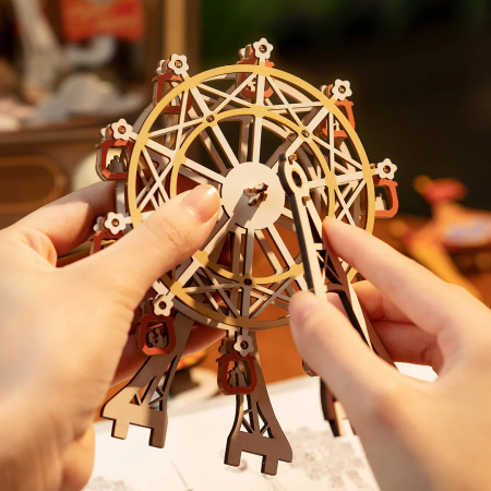 Puzzle 3D mecanic, cutiuta muzicala, Carnaval la televizor, 174 piese [6]