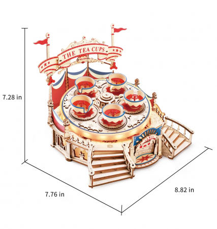 Puzzle 3D Mecanic, cutiuta muzicala, Cescute rotitoare, 280 piese [1]