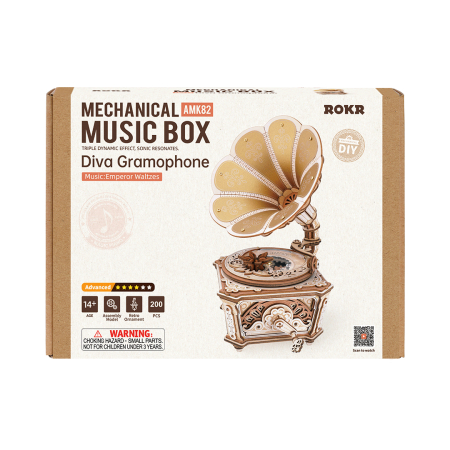 Puzzle 3D Mecanic, cutiuta muzicala, Gramofonul divei, 200 piese [11]