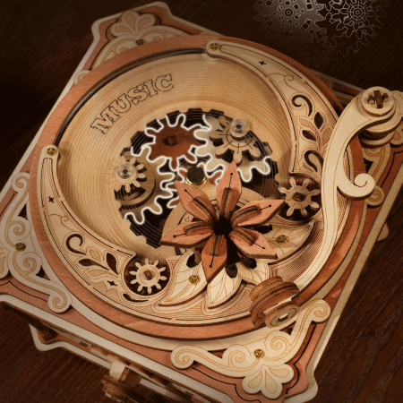 Puzzle 3D Mecanic, cutiuta muzicala, Gramofonul divei, 200 piese [6]