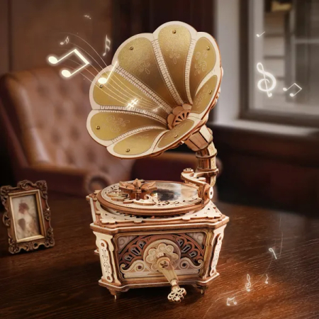 Puzzle 3D Mecanic, cutiuta muzicala, Gramofonul divei, 200 piese [1]