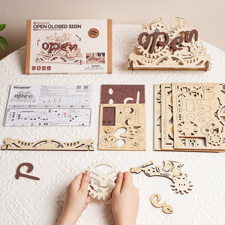 Puzzle 3D, mecanic, din lemn, Open/Closed, 52 piese [9]