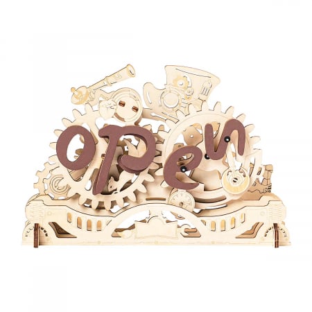Puzzle mecanic 3D - Puzzle 3D, mecanic, din lemn, Open/Closed, 52 piese
