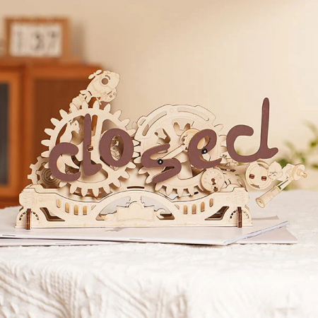 Puzzle 3D, mecanic, din lemn, Open/Closed, 52 piese [1]