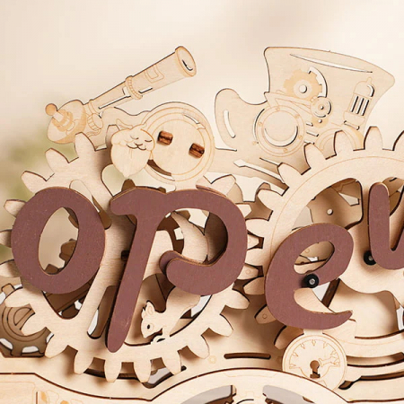 Puzzle 3D, mecanic, din lemn, Open/Closed, 52 piese [5]