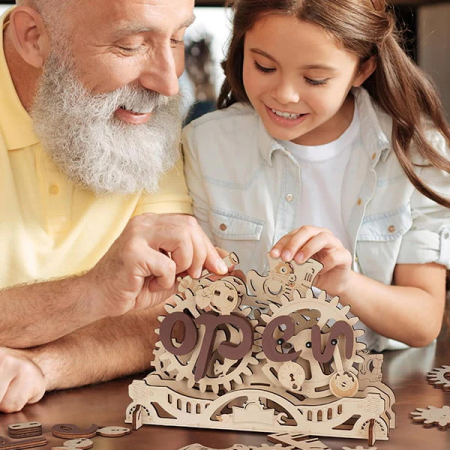 Puzzle 3D, mecanic, din lemn, Open/Closed, 52 piese [10]
