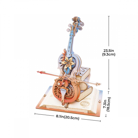 Puzzle 3D Mecanic, cutiuta muzicala, Simfonia viselor colorate, 199 piese [6]