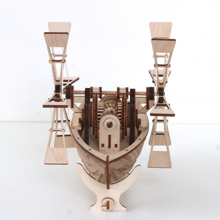 Produse / Puzzle 3D, mecanic, din lemn, Barca cu pedale - Da Vinci, 85 piese [2]