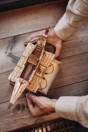 Puzzle 3D, mecanic, din lemn, Gondola, 82 piese [8]