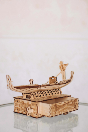 Puzzle 3D, mecanic, din lemn, Gondola, 82 piese [5]