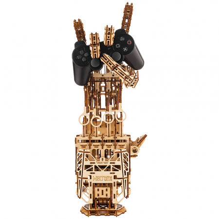 Puzzle 3D mecanic, din lemn, Mana cibernetica, 596 piese [6]