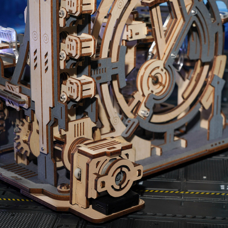 Puzzle 3D, mecanic, din lemn, Marble Spaceport, 472 piese [8]
