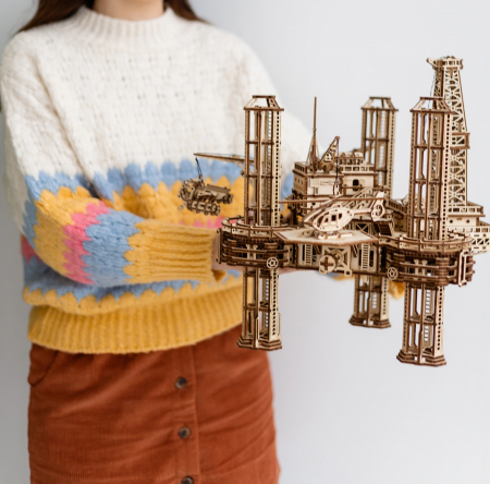 Puzzle 3D, mecanic, din lemn, Platforma petroliera offshore, 1180 piese [7]