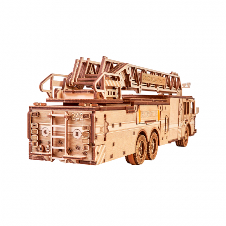 Puzzle 3D, mecanic, din lemn, Camion de pompieri, 636 piese [4]