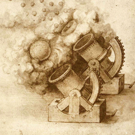 Puzzle 3D, mecanic, din lemn, Tunul lui Da Vinci, 28 piese [1]