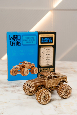 Puzzle 3D, mecanic, din lemn, Lumber Rumbler, 280 piese [8]