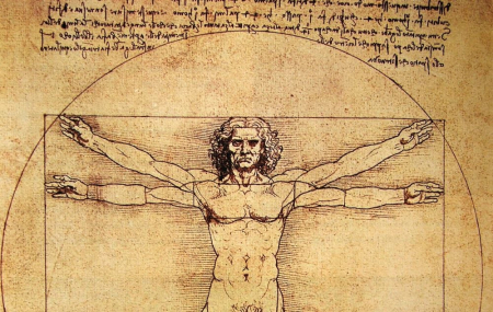 Puzzle 3D, mecanic, din lemn, Omul vitruvian rotativ, 22 piese [2]