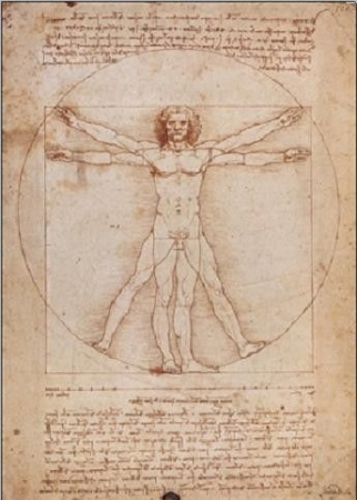 Puzzle 3D, mecanic, din lemn, Omul vitruvian rotativ, 22 piese [1]