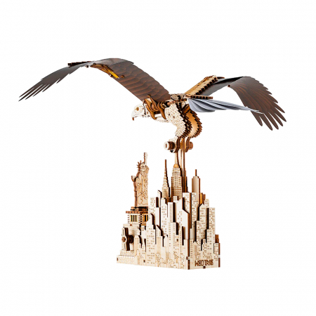 Puzzle 3D mecanic, din lemn, Vulturul libertatii, 308 piese [1]