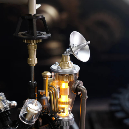 Puzzle 3D mecanic, din metal si plastic, Elicopterul lui Da Vinci, 154 piese [3]