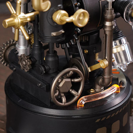 Puzzle 3D mecanic, din metal si plastic, Elicopterul lui Da Vinci, 154 piese [11]