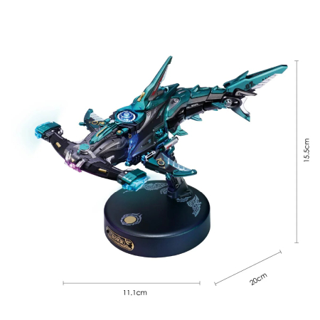 Puzzle 3D mecanic, din metal si plastic, Rechin ciocan, 122 piese [5]