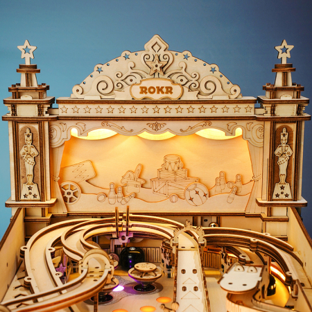 Puzzle 3D mecanic, din lemn, Masa de pinball, 482 piese [10]