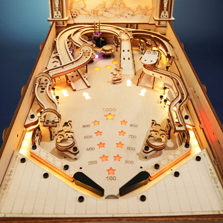 Puzzle 3D mecanic, din lemn, Masa de pinball, 482 piese [9]