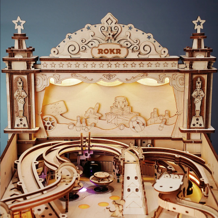 Puzzle 3D mecanic, din lemn, Masa de pinball, 482 piese [4]