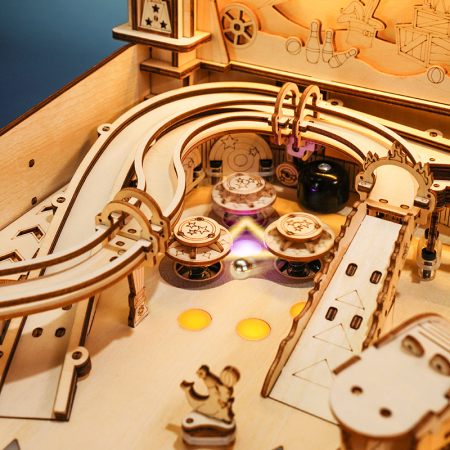 Puzzle 3D mecanic, din lemn, Masa de pinball, 482 piese [8]