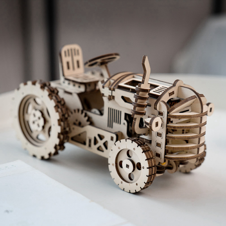Puzzle 3D Mecanic Tractor, Lemn, 136 piese [3]