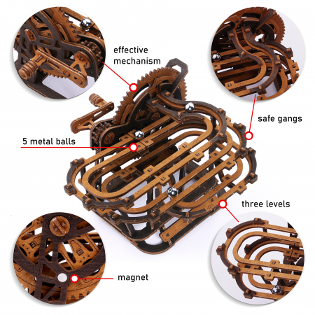 Puzzle 3D Mecanic, Mini marble run, 128 piese [3]