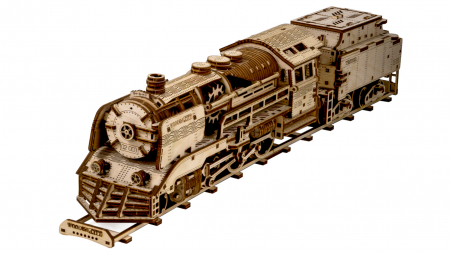 Puzzle mecanic 3D - Puzzle 3D Mecanic, Tren cu vagon si sina, 580 piese