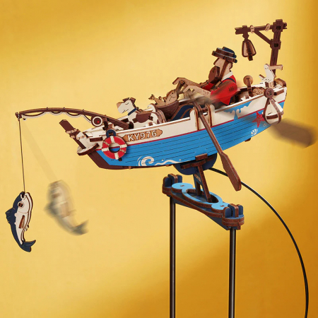Puzzle 3D, pendul mecanic, Pescarul din ocean, 161 piese [7]