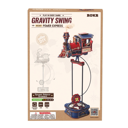Puzzle 3D, pendul mecanic, Locomotiva rosie, 223 piese [5]