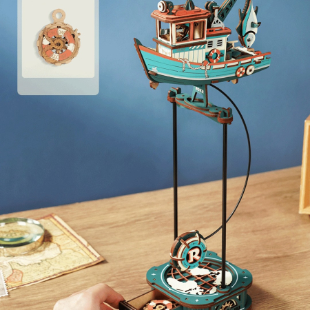 Puzzle 3D, pendul mecanic, Pescadorul norocos, 179 piese [4]