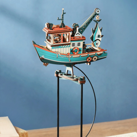Puzzle 3D, pendul mecanic, Pescadorul norocos, 179 piese [3]