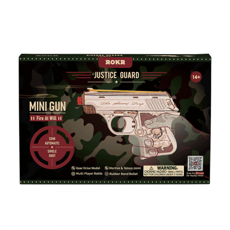 Puzzle 3D,  mecanic, din lemn, Pistolet, 125 piese [5]