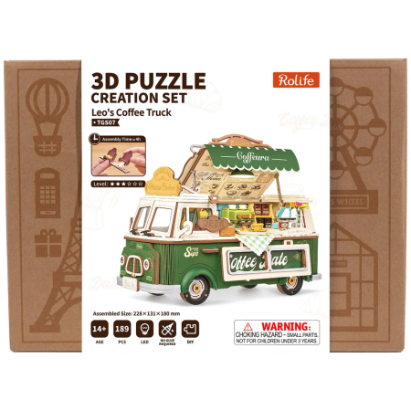 Puzzle 3D, Rulota de cafea a lui Leo, 189 piese [7]