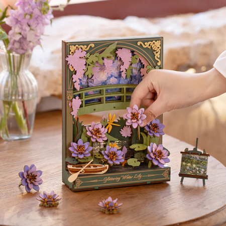 Puzzle 3D, tablou, din lemn, Nuferi pe apa - Monet, 237 piese [8]