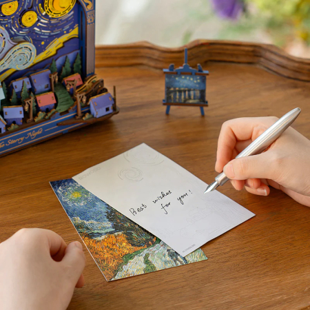 Puzzle 3D, tablou, din lemn, Noapte instelata - van Gogh, 238 piese [6]