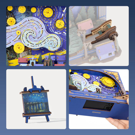 Puzzle 3D, tablou, din lemn, Noapte instelata - van Gogh, 238 piese [5]