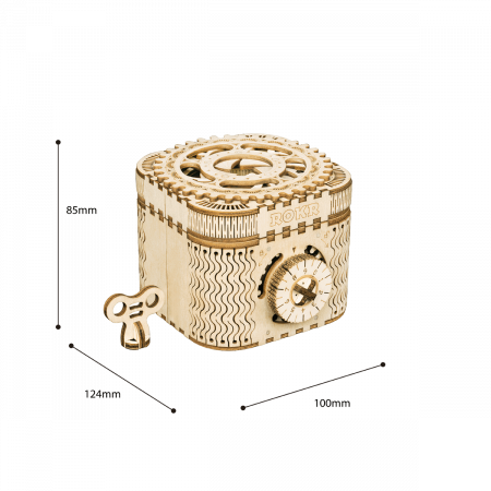 Puzzle 3D Treasure Box, Lemn, 123 piese [7]