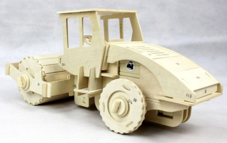 Puzzle mecanic 3D din lemn, cu telecomanda, Masina de asfaltat, 78 piese [1]