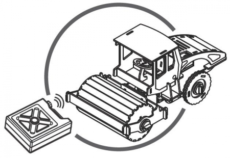 Puzzle mecanic 3D din lemn, cu telecomanda, Masina de asfaltat, 78 piese [2]