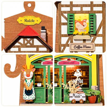 Book Nook, Casuta DIY, Cafenea, 41 piese [1]