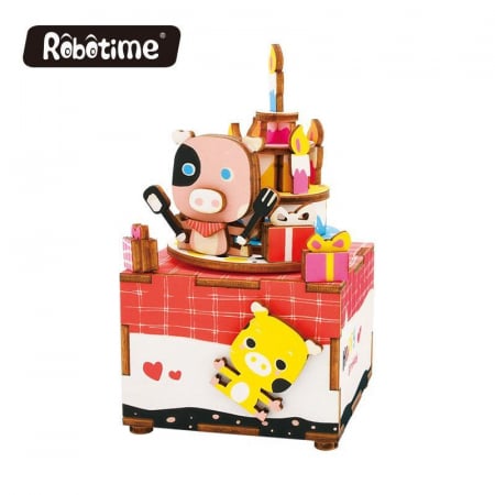 Puzzle 3D, Mecanic, Cutiuta muzicala, La multi ani, 63 piese [4]