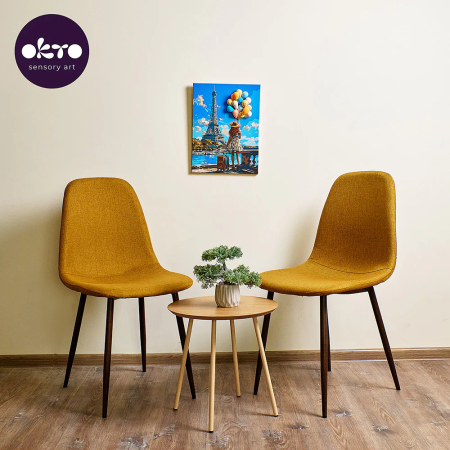 Set 2-in-1 pictura pe numere si pictura senzoriala 3D cu argila usoara, Salutari din Paris, 30x40 cm [9]