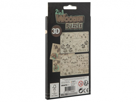 Mini-set 2 puzzle 3D, Maimuta si delfin [1]